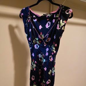 Vintage 90s Betsey Johnson dress silk floral